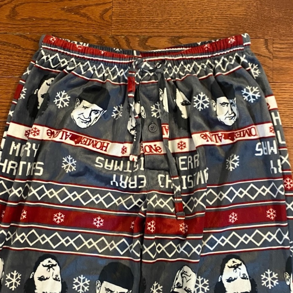 NEW Home Alone Filthy Animal Ugly Velour Sleep Pants Mens SZ Large in Grey - Picture 3 of 9